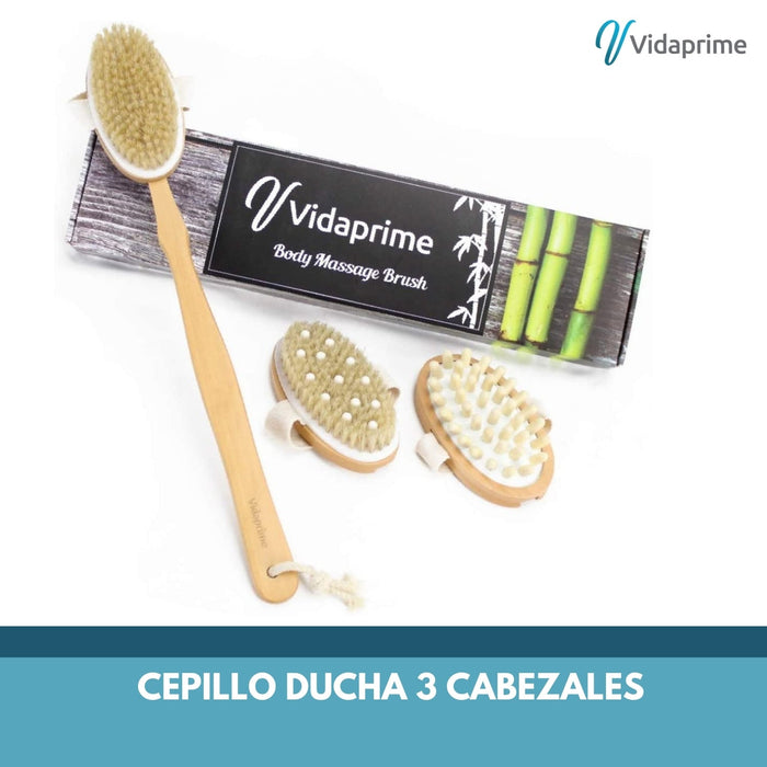 Cepillo Exfoliante Corporal Ducha SPA + 3 Cabezales Incluidos