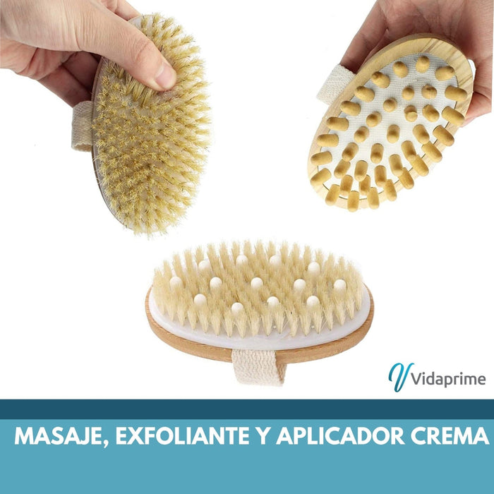 Cepillo Exfoliante Corporal Ducha SPA + 3 Cabezales Incluidos