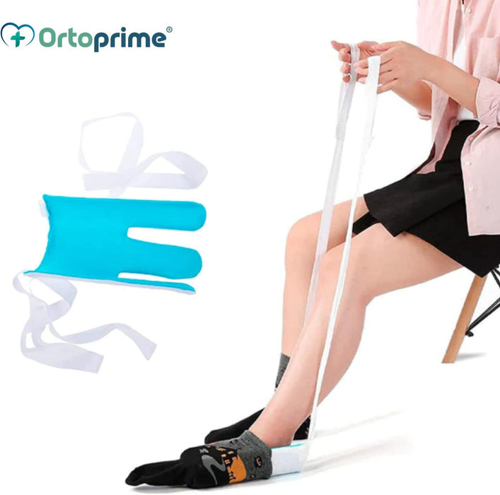 Calzador de Calcetines Flexible con Cintas de Sujeción