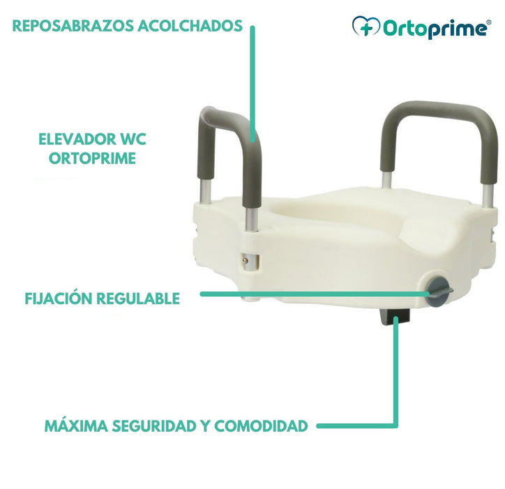 Elevador WC 12 cm Reposabrazos Acolchados