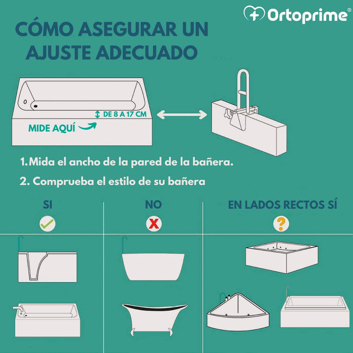 Asidero de Bañera | Barra de Sujeción Anticaidas