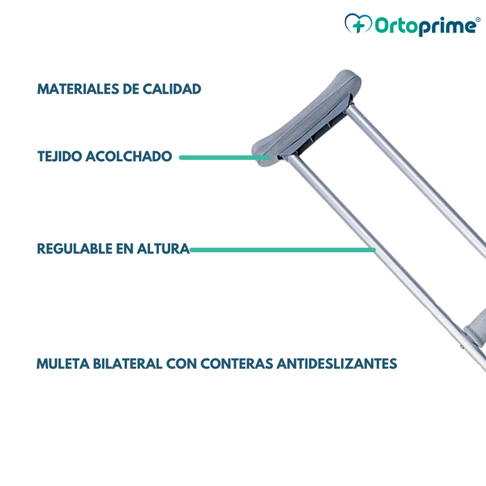 Muleta Axilar con Doble Regulación | Cómoda y Segura