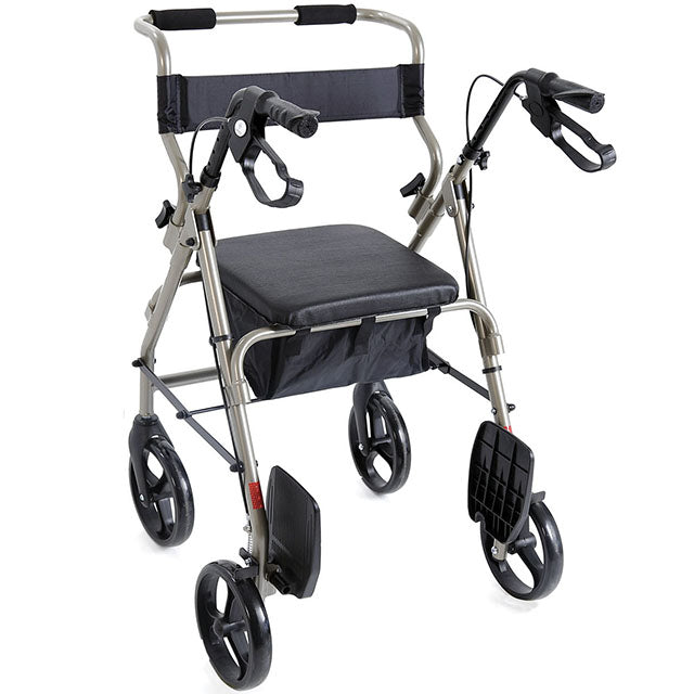 Andador Rollator de Aluminio de Doble Función con Asiento