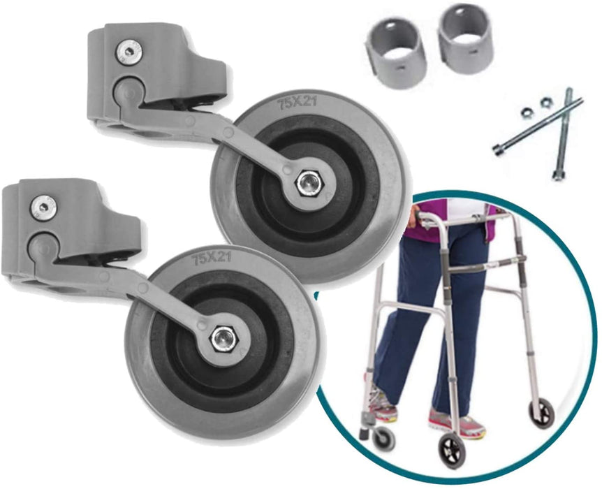 Kit x2 Ruedas para Andadores y Caminadores 22, 25 y 30 mm