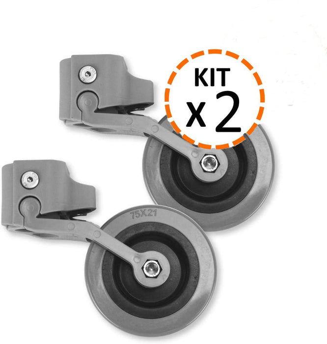 Kit x2 Ruedas para Andadores y Caminadores 22, 25 y 30 mm