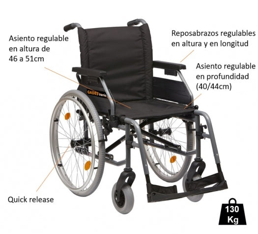 Silla de Ruedas Economica Rueda Grande 600mm - OrtoPrime