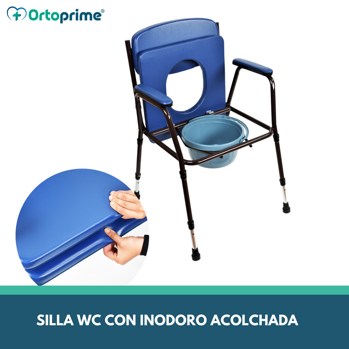 Silla WC Acolchada con Inodoro Portátil