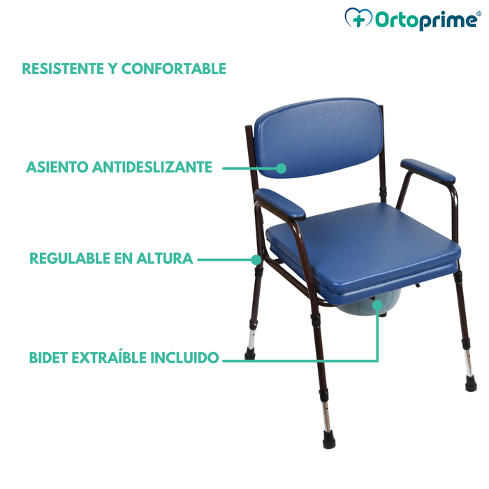 Silla WC Acolchada con Inodoro Portátil